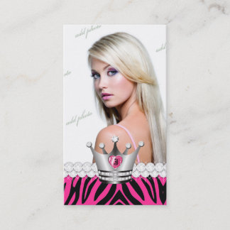 Tarjeta De Visita Princesa TT-Perfecta Pink Zebra Diamonds