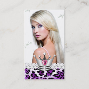 Tarjeta De Visita Princesa TT-Perfecta Purple Leopard Diamonds