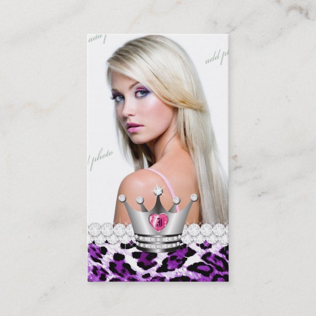 Tarjeta De Visita Princesa TT-Perfecta Purple Leopard Diamonds (Anverso)