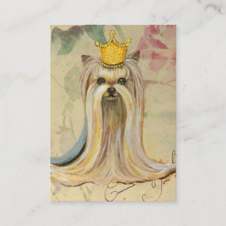 Tarjeta De Visita Princesa Yorkie en la corona