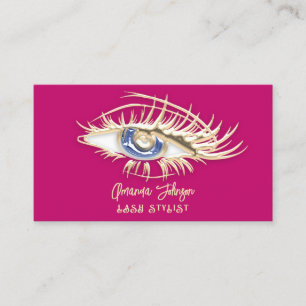 Tarjeta De Visita Princesas de artistas de maquillaje Eyelashes azul