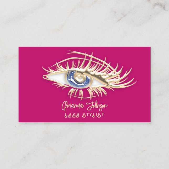Tarjeta De Visita Princesas de artistas de maquillaje Eyelashes azul (Anverso)