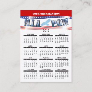 Tarjeta De Visita PRISIONERO DE GUERRA 2015 de MIA del calendario de
