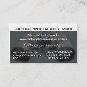 Tarjeta de visita privada de la investigación