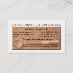 Tarjeta de visita privada de la investigación