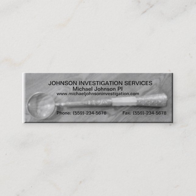 Tarjeta de visita privada de la investigación (Anverso)