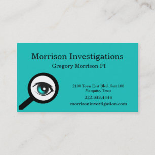 Tarjeta de visita privada de la investigación del