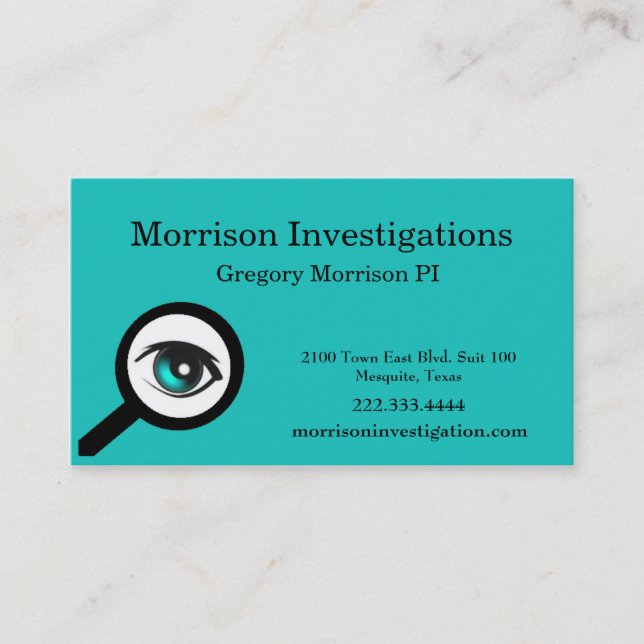 Tarjeta de visita privada de la investigación del (Anverso)