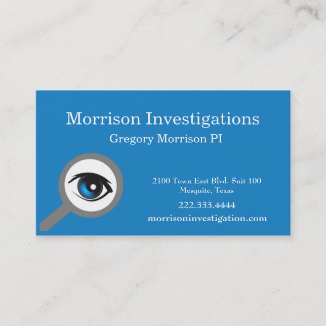 Tarjeta de visita privada de la investigación del (Anverso)