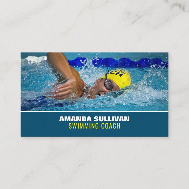 Tarjeta De Visita Pro Bañero, Entrenador De Natación Y Salvavidas (Anverso)