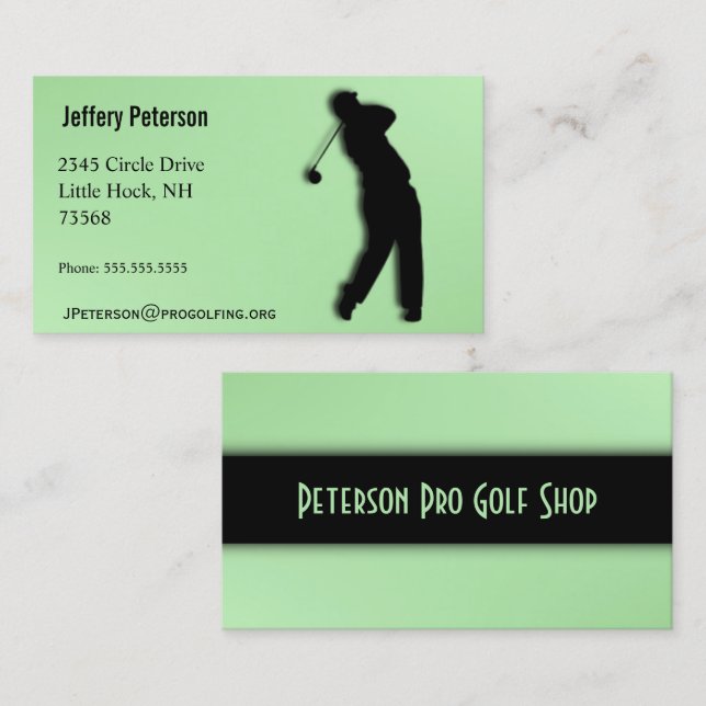 Tarjeta De Visita Pro Golf Green (Anverso / Reverso)