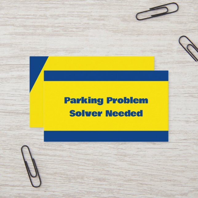 Tarjeta De Visita Problema de estacionamiento incorrecto (Anverso/Reverso In Situ)