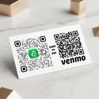 Tarjeta De Visita Proceso de pago con código QR simplificado