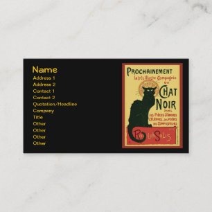 Tarjeta De Visita Prochainement Le Chat Noir, Theophile Steinlen