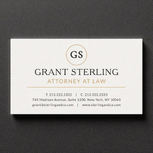 Tarjeta De Visita Procurador de Derecho White Gold Luxury