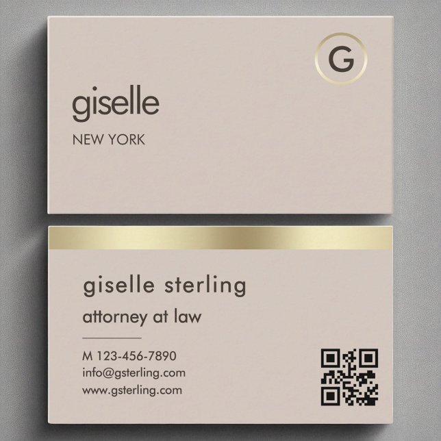 Tarjeta De Visita Procurador de justicia Código QR Monograma falso d (Subido por el creador)