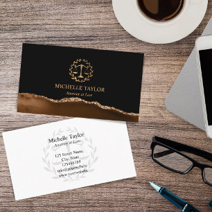 Tarjeta De Visita Procurador de Oro Profesional en Abogados