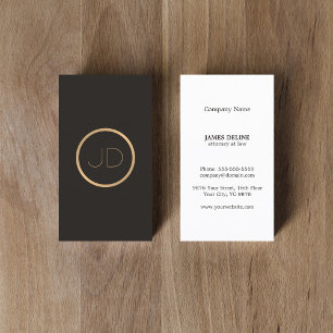 Tarjeta De Visita Procurador minimalista elegante del Monograma Gris