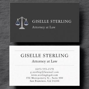 Tarjeta De Visita Procurador profesional elegante negro plateado