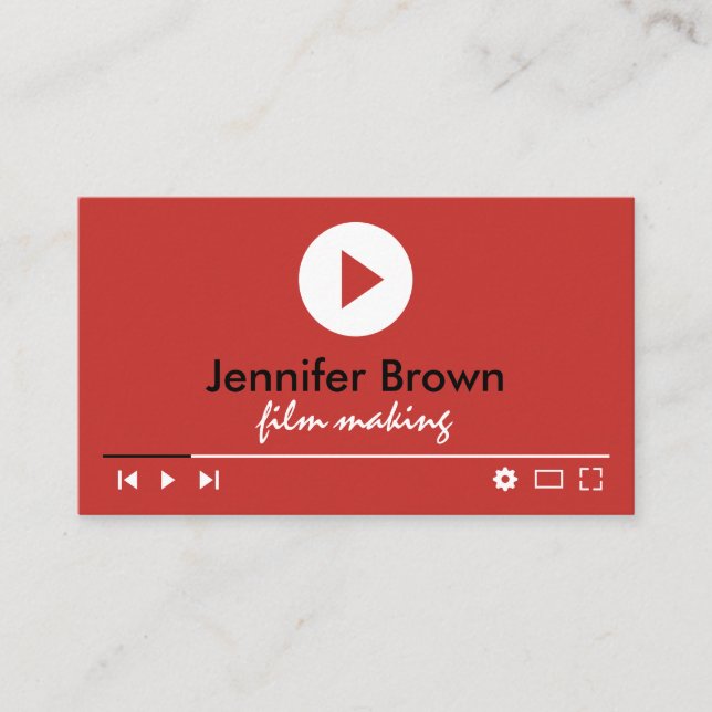 Tarjeta De Visita Producción del editor de películas Youtuber Video  (Anverso)