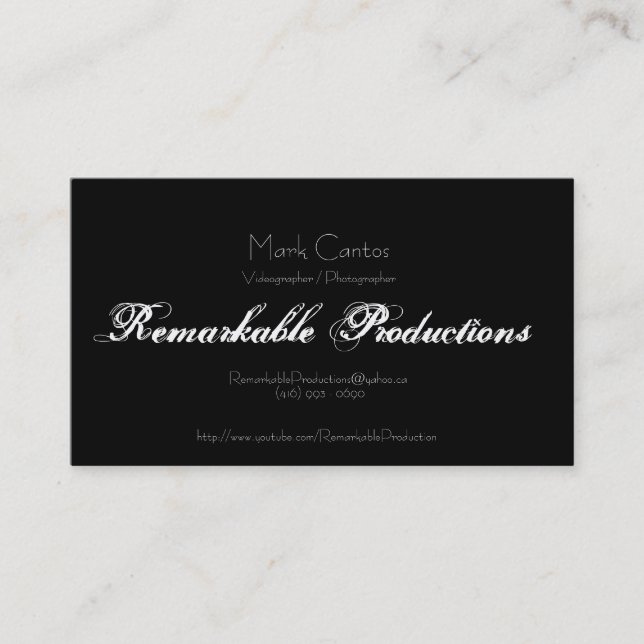 Tarjeta De Visita Producciones notables (Anverso)