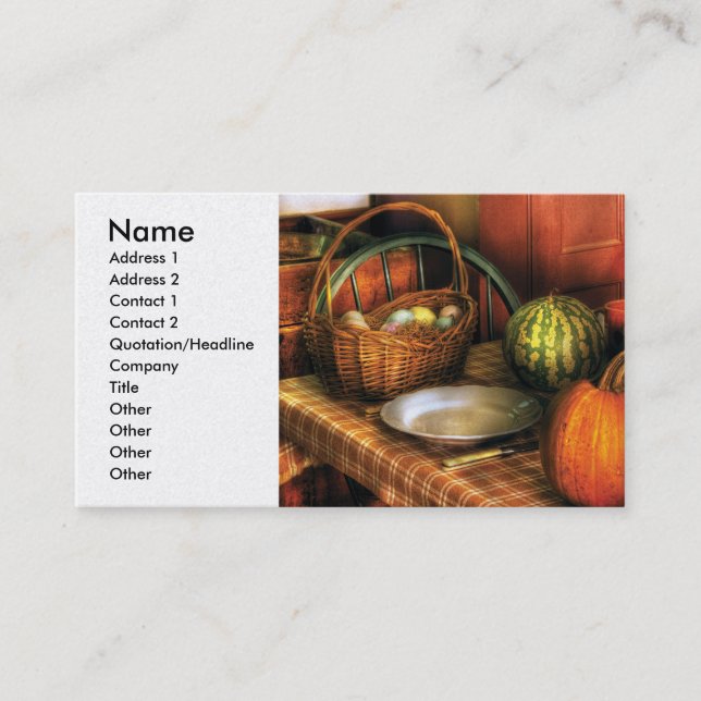 Tarjeta De Visita Producir - Cosecha de Pascua (Anverso)