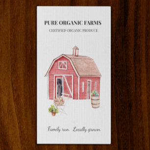 Tarjeta De Visita Producir la acuarela de la granja de cultivo