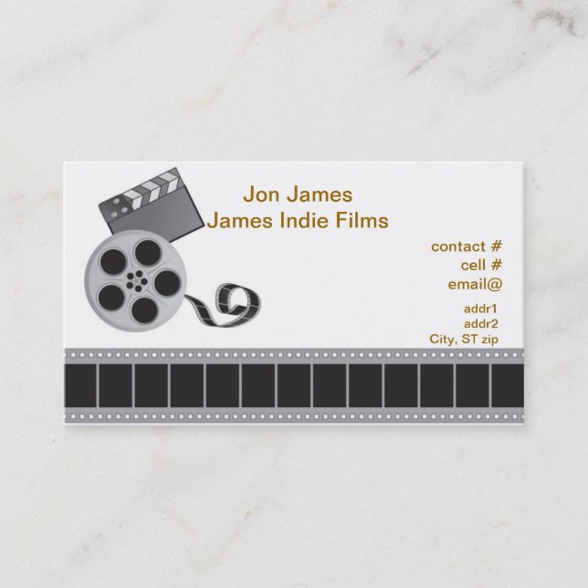 Tarjeta De Visita Productor cinematográfico retro (Anverso)