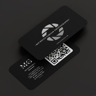 Tarjeta De Visita Productor de cine obturador negro de plata
