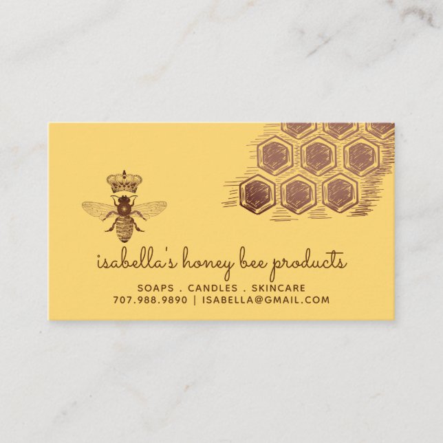 Tarjeta De Visita Productos de Abeja (Anverso)