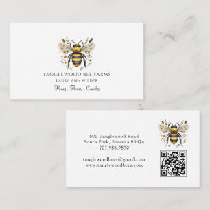 Tarjeta De Visita Productos de Miel Floral de Granja de Abejas