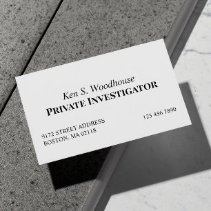 Tarjeta De Visita Profesión de letra negrita blanca limpia