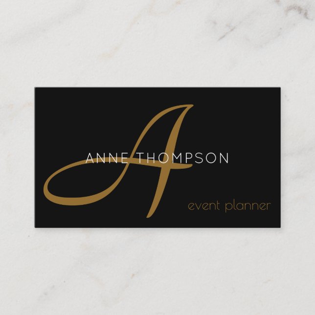Tarjeta De Visita profesión de personalizado negro (planificador de  (Anverso)