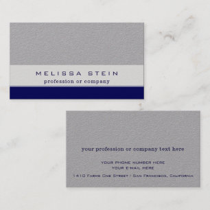 Tarjeta De Visita profesión o compañía azul en la prima gris