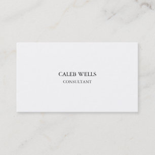 Tarjeta De Visita Profesión simple blanco simple atractiva a dos lad