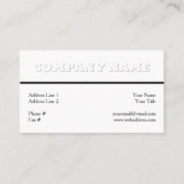 Tarjeta De Visita Profesional adaptable de White on White Generic