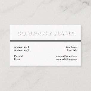 Tarjeta De Visita Profesional adaptable de White on White Generic