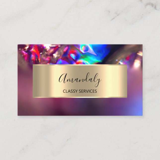 Tarjeta De Visita Profesional Affilial Marketing Holographic Gold (Anverso)