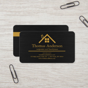 Tarjeta De Visita Profesional Agente Inmobiliario de Oro Negro Mader