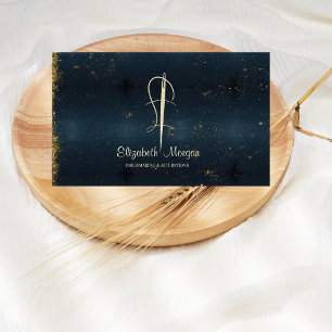 Tarjeta De Visita Profesional, Aguja de Oro, Coser Alteraciones Azul