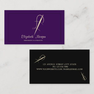Tarjeta De Visita Profesional, aguja de oro coser alteraciones púrpu
