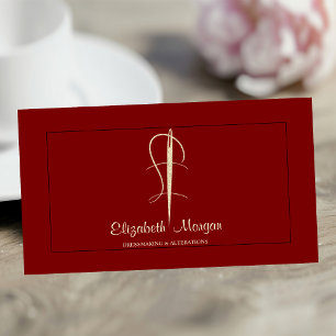 Tarjeta De Visita Profesional, aguja de oro coser alteraciones Rojo