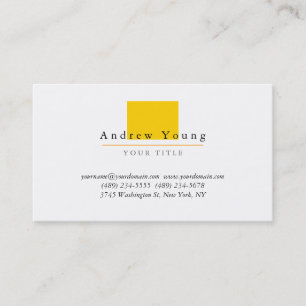 Tarjeta de visita profesional amarilla