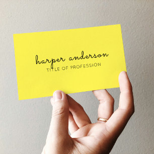 Tarjeta De Visita Profesional Amarillo Simple Moderno