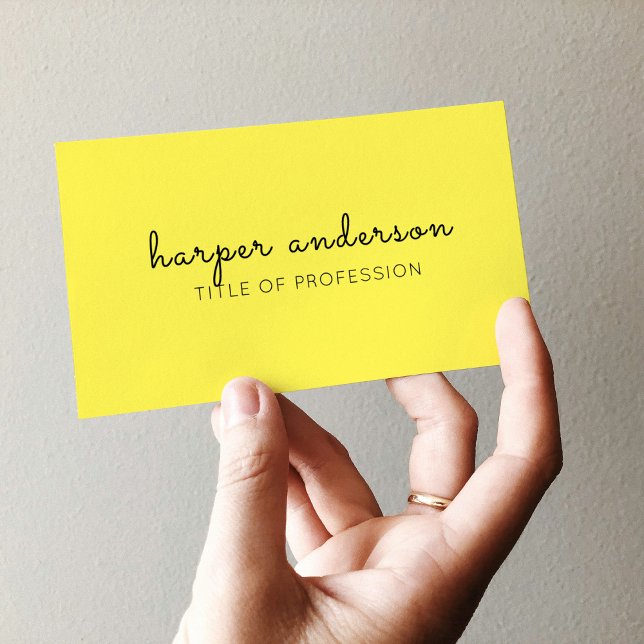 Tarjeta De Visita Profesional Amarillo Simple Moderno (Subido por el creador)