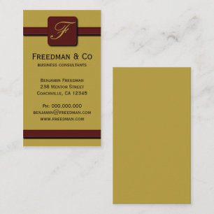 Tarjeta De Visita Profesional amarillo y rojo oscuro de la mostaza