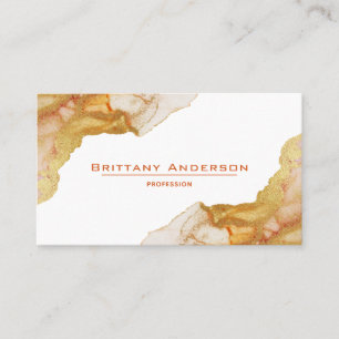 Tarjeta de visita profesional Amber Naranja Gold