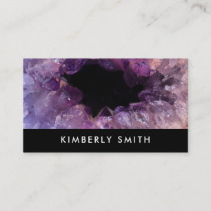 Tarjeta De Visita Profesional amethyst púrpura del negro del geode
