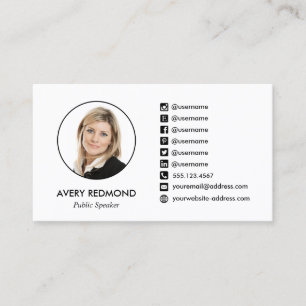Tarjeta De Visita Profesional Añade tus Iconos de Fotografía en Medi