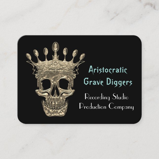 Tarjeta De Visita Profesional aristocrático del negro II del cráneo (Anverso)